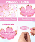 Pink Gradient Cherry Blossom Bead Set, 100 Pcs 5-Petal Acrylic Flower Beads, cherry blossom design with gold edges, jewelry making supplies