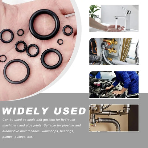 O Ring Pro Grade Assortment Kit 225 Pcs 18 Sizes Heat And Oil Resistant NBR Rubber Sealing Gaskets for various applications