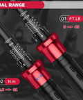 Spark Plug Socket Set With Three Eighths Drive Torque Wrench Magnetic Sockets Twelve Point 14mm 16mm And Six Point Swivel Five Eighths Inch Ten Inch Extension Bar Built For Auto Maintenance And Quick Repairs, dual range torque scales
