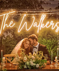 Couple under Custom Neon Sign LED Light Up Name Sign For Weddings Bars Salons Beauty Biz And Events Personalize Neon Light