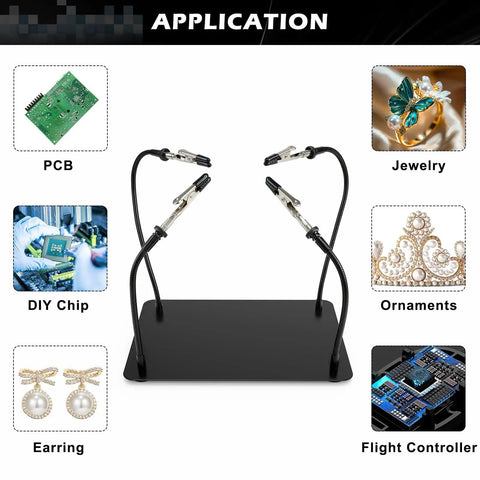 Helping Hands Soldering Station Kit With Four Flexible Arms And Gooseneck for electronics repair and jewelry crafting.