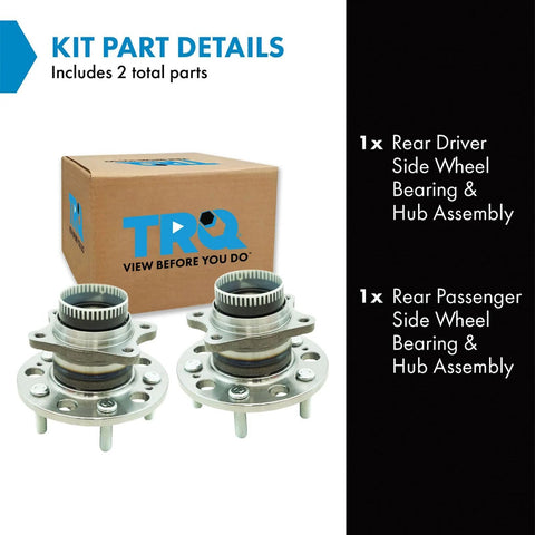 Rear Wheel Bearing And Hub Assembly Set Two Piece For Hyundai Azera Sonata Tucson Kia Cadenza Optima And Sportage Includes Rear Driver Side And Rear Passenger Side Replacement Hubs