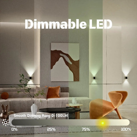 Living room with Smart Night Light Wall Mount 2 Pack with Remote and App Control, multi color, cozy accent lighting displayed on walls