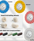 8 Inch S Shape Airway Buffing Wheel Kit For Metal Polishing With 16 Layer Aluminum Buffing Wheels, showing buffing wheels and compounds