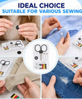 25 Pack Mini Sewing Kits Bulk On The Go Quick Fix Solid Wardrobe Essentials with scissors, buttons, and thread for repairs.