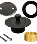 Oil Rubbed Bronze Bathtub Drain Kit With Lift And Turn Plug And Overflow Plate Replacement Tub Drain Assembly Screws Included