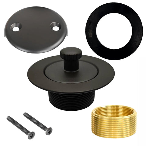 Oil Rubbed Bronze Bathtub Drain Kit With Lift And Turn Plug And Overflow Plate Replacement Tub Drain Assembly Screws Included