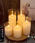 Rechargeable Flameless Candles Set Of Three With Real Wax Pillars, Flickering LED Flame, Remote Control And Timer, USB Charging