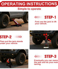USYATO 6 Ton jack stands, 1 pair in black/red, with double-pin lock, shown under a lifted SUV.