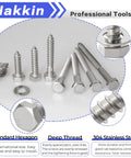 Heavy Duty Stainless Steel Lag Bolts Kit For Wood With Washers 92 Piece Set Includes Hex Lag Screws in multiple sizes displayed on table