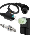 Ignition Coil And Spark Plug Kit With 6 Pin AC CDI Box For GY6 Scooters And ATVs 50Cc To 150Cc Fits Mopeds Go Karts Dirt Bikes And Motorcycles For Ride-Ready Power Boost