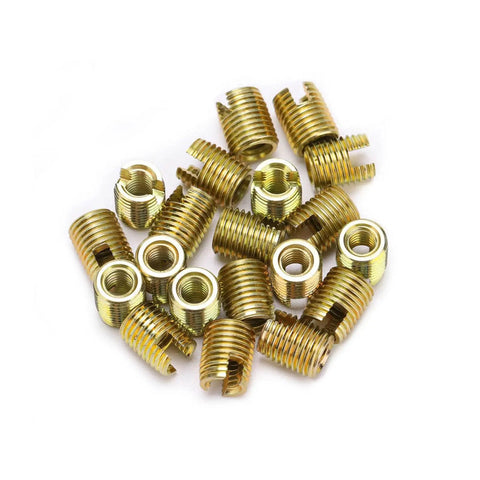 Heavy Duty 20 Piece Self Tapping Thread Inserts With Inner M12 1.75 And Outer M16 1.5 Made From Tough 302 Carbon Steel, 20 carbon steel inserts.