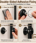 Four-step installation process for RV Magnetic Door Catch With Heavy Duty Hold Strong Magnet Door Stopper For Camper, Adhesive Mounting