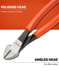 Heavy Duty 8 Inch Diagonal Cutting Pliers with Angled Head for Precision Wire Cutting, Offset, Flush Cuts, Durable Model 5428CVN