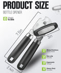 Heavy Duty Manual Can Opener With Smooth Cutting Edge, Ergonomic Non-Slip Handle, 7.5in Size, Black