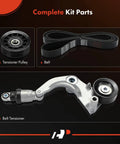 Honda HRV Serpentine Belt Drive Kit With Tensioner Replacement For 2016 Through 2020 1.8L Models Includes Serpentine Belt Tensioner And Tensioner Pulley Plug And Play, belt and pulley set