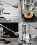 Skip The Cafe Line With This Portable Manual Lever Espresso Maker Featuring 58 Mm Stainless Steel Portafilter and adjustable pressure for brewing.