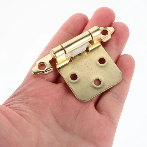 Semi Hidden Self Closing Steel Spring Hinges Half Inch Design shown in hand, emphasizing size and durability for RV doors and cabinets.