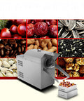 Heavy Duty 2500W Coffee Bean Roaster and 25L Nut Roasting Machine with Adjustable Temperature, stainless steel, ideal for nuts.