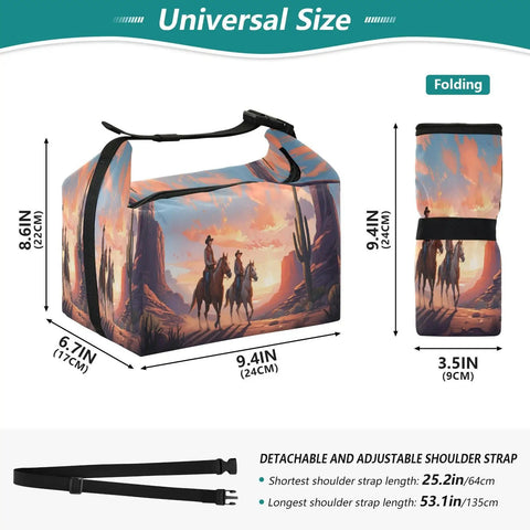 Cowboy Themed Insulated Lunch Bag With Huge Capacity And Grab And Go Design Keeps Food Fresh All Day Leakproof Reusable