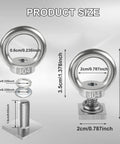 Six Pack M8 Heavy Duty Eye Bolts With T Slot Bolts In 304 Stainless Steel Eye Nuts And Nuts For Roof Rack Bungee Cords Ropes Anchoring Kit Ideal For Trailers Boats Decks And Challenging Outdoor Use size diagram