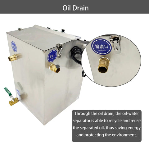 Heavy Duty Industrial Coolant Oil Skimmer With Oil Water Separator For CNC Machine Cutting Fluid Recycling At 13 Gph 2Mm Filter with oil drain