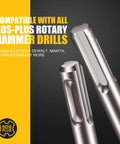 Two 1/2x12 SDS-Plus carbide-tipped rotary hammer drill bits, 4-cutter