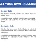 Instructions for setting user and master codes on Tough As Nails Heavy Duty 9.2 Cu Ft Fireproof Safe with LED
