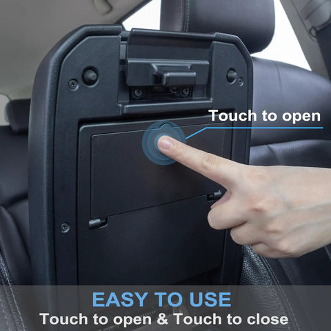Hand opening Hidden Center Console Storage Box for Toyota Tacoma 2016 to 2023 Armrest Organizer with press mechanism