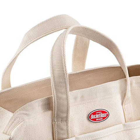 Original Rigger Bag Tool Organizer With 30 Pockets And Rigid 24 Oz Duckwear Canvas Bottom Heavy Duty Web Handles Beige Classic Rigging Tool Carrier For Construction And Trades