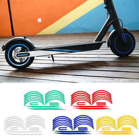 Reflective Waterproof Scooter Sticker Cover for Electric Scooters, Durable Scratch Resistant Body Decal set on wood floor