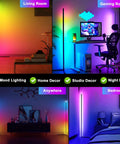 Corner Floor Lamp RGB Mood Light With 16 Million Colors And 210 Dynamic Modes in living, gaming, and bedroom spaces