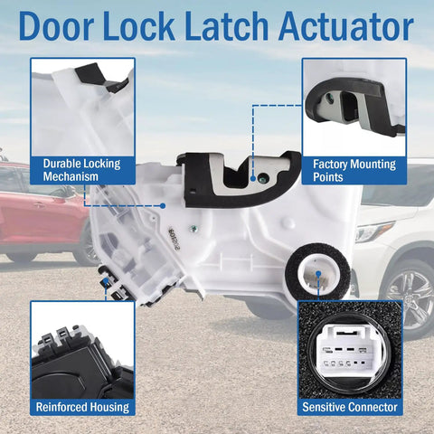Front Left Driver Side Door Lock Latch Actuator Motor Replacement For Lexus And Toyota Models Including RX IS ES Highlander Sienna And Prius V DIY Friendly Install And Durable Build 69040-02440, white plastic housing
