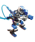 Hydraulic Boxing Bots STEM Experiment Kit Build Two Hydraulic Powered Boxing Robots Explore Water Powered Systems And Gear Up For A Rival Robot Duel Hands On Learning Experience For Kids And Teens, blue robot close-up angle.