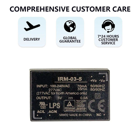 Compact 3W AC-DC Switching Power Supply Module With 5V At 0.6A Output Using Wide 85-305VAC Input for reliable performance
