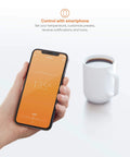 Keep Your Morning Brew Piping Hot With This App Controlled Smart Mug 10 Ounce White Heated Coffee Cup Featuring Preset Temps And Custom Led Glow Designed For Waterproof Daily Sipping Vibes with smartphone app control.