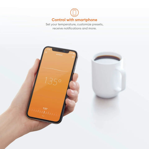 Keep Your Morning Brew Piping Hot With This App Controlled Smart Mug 10 Ounce White Heated Coffee Cup Featuring Preset Temps And Custom Led Glow Designed For Waterproof Daily Sipping Vibes with smartphone app control.