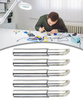 Five Piece 900 Mt Series Copper Soldering Tips Thick Transfer Welding Station Replacement For Heat Iron Plus Power Supply Pure Metal Efficiency, set of 5 pure copper tips on workbench