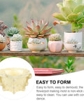 Hexagonal Concrete Bonsai Pot Mold For DIY Succulent And Flower Pots 12.59 x 12.2 x 8.26 Inches Durable Garden Container For Patio Outdoor Decor And Garden Projects shown with various succulents.