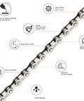 All In One Bike Chain Kit for 6 7 8 Speed 126 Links with strong tensile strength and easy installation features