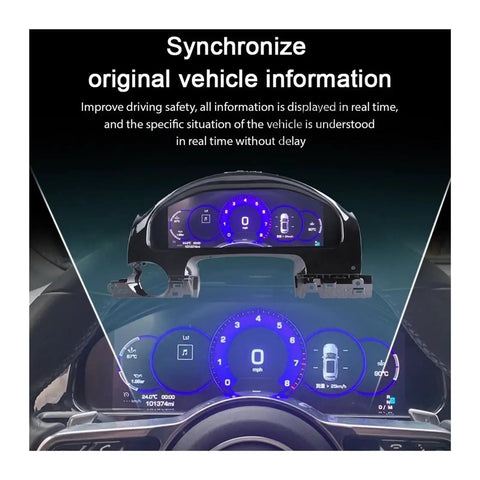 12.3 Inch LCD Dashboard Instrument Cluster For Porsche Cayenne 2011 2017 Replacement Smart Gauge Module With Built In Circuit Board Indicator Lamp And Motor Plug And Play No Fuss Install Stable Performance In Idle And Accel Reduces Faults. LCD dash cluster displaying vehicle data