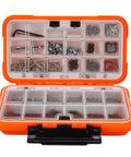 RC Screw Kit 537 Pieces Stainless Steel With Double Sided Storage Box Universal Spare Parts All In One For One Eighth One Tenth One Twelfth One Sixteenth RC Cars And Trucks Durable Rustproof Hardware Set For Quick Repairs, open box view