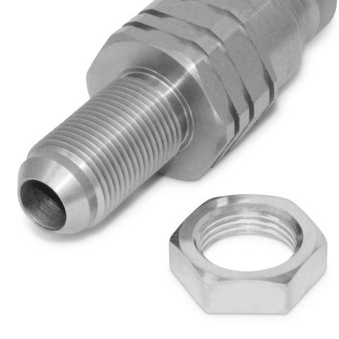 Side view of Summit Hydraulics flat-face quick-connect coupler, #10 JIC bulkhead, skid steer mount.