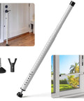 2-In-1 Sliding Door Security Bar and Window Guard, Adjustable 16.5 to 48 Inches, installed on door and window, white finish