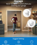 Garage setup with Motion Sensor Outlet With Timer Plug N Play PIR Motion Activated Switch For Lights And Exhaust Fans