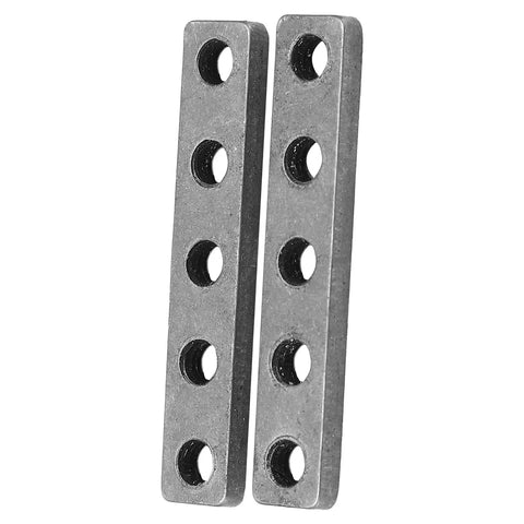 Pro Grade Stainless Steel M4 Threaded Mounting Plates Featuring Precision Five Hole Grid, 39x7x3mm, for secure fastening.