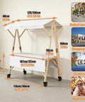 Portable Farmers Market Stand With Foldable Canopy On Wheels For Street Vending And Outdoor Events Sturdy Wooden Vendor Cart Easy To Store Mobile Market Stall In Bright Yellow About 47 By 24 By 79 Inches