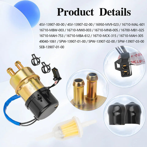 12V Electric Fuel Pump Fits Honda Goldwing GL1200A 1984-1987 and V65 Magna VF1100C 1983-1985, Plug And Play 42 LPH Flow