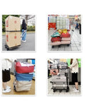Heavy Duty Folding Push Cart Trolley With Retractable Handle Platform Truck For Smooth Rolling And Moving In Blue carrying boxes outdoors
