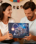 Couple holding Mechanical Anglerfish Building Kit For Adults With Light Display 1038 Piece Set Steampunk Ocean Creature Blocks box